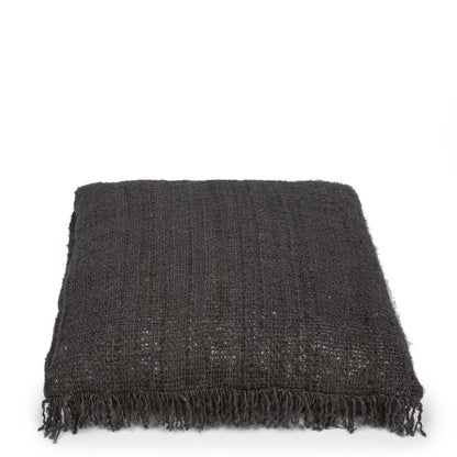 Hand-dyed cotton cushion cover, black - 60×60cm