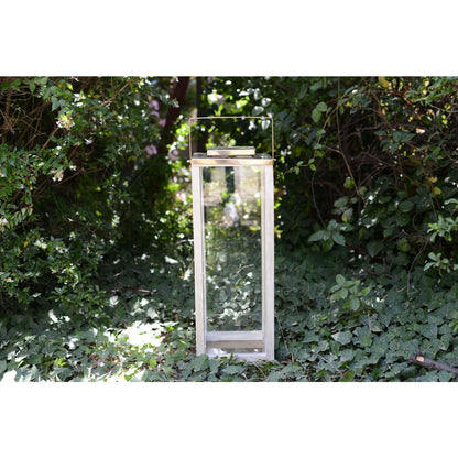 Glass lantern, square 25×25×71 cm