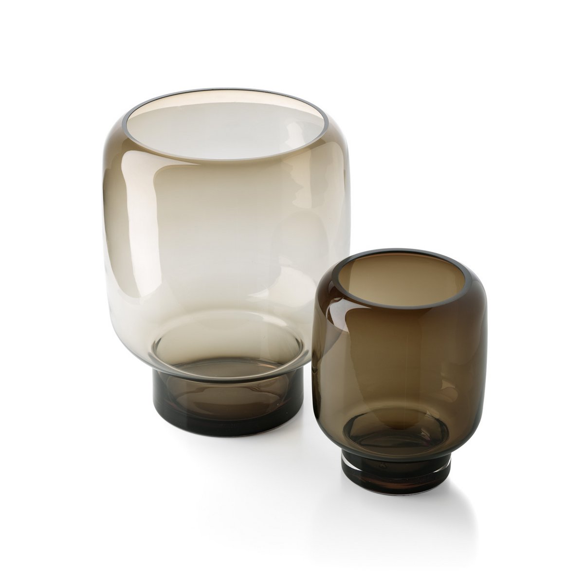 Glas Røget Terningevase, Brun - Stor