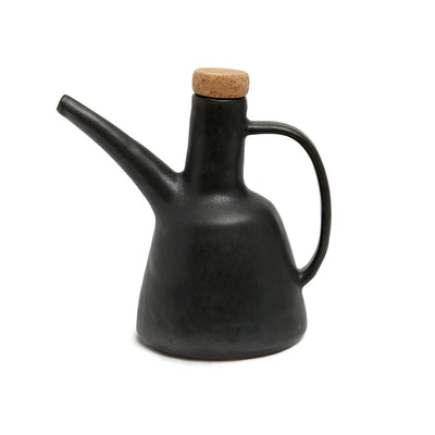 Flasche für Olivenöl aus Steingut – Schwarz