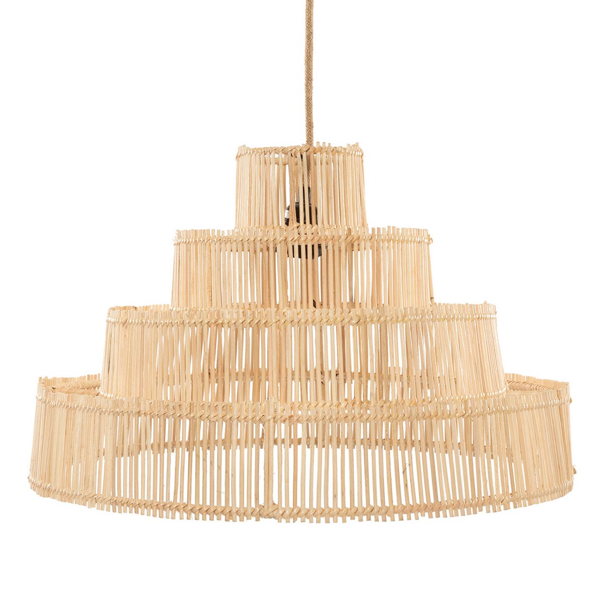 Rattan pendellampe skærm 51 cm – flettet i lag naturfarve