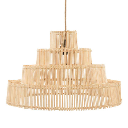 Rattan pendellampe skærm 51 cm – flettet i lag naturfarve