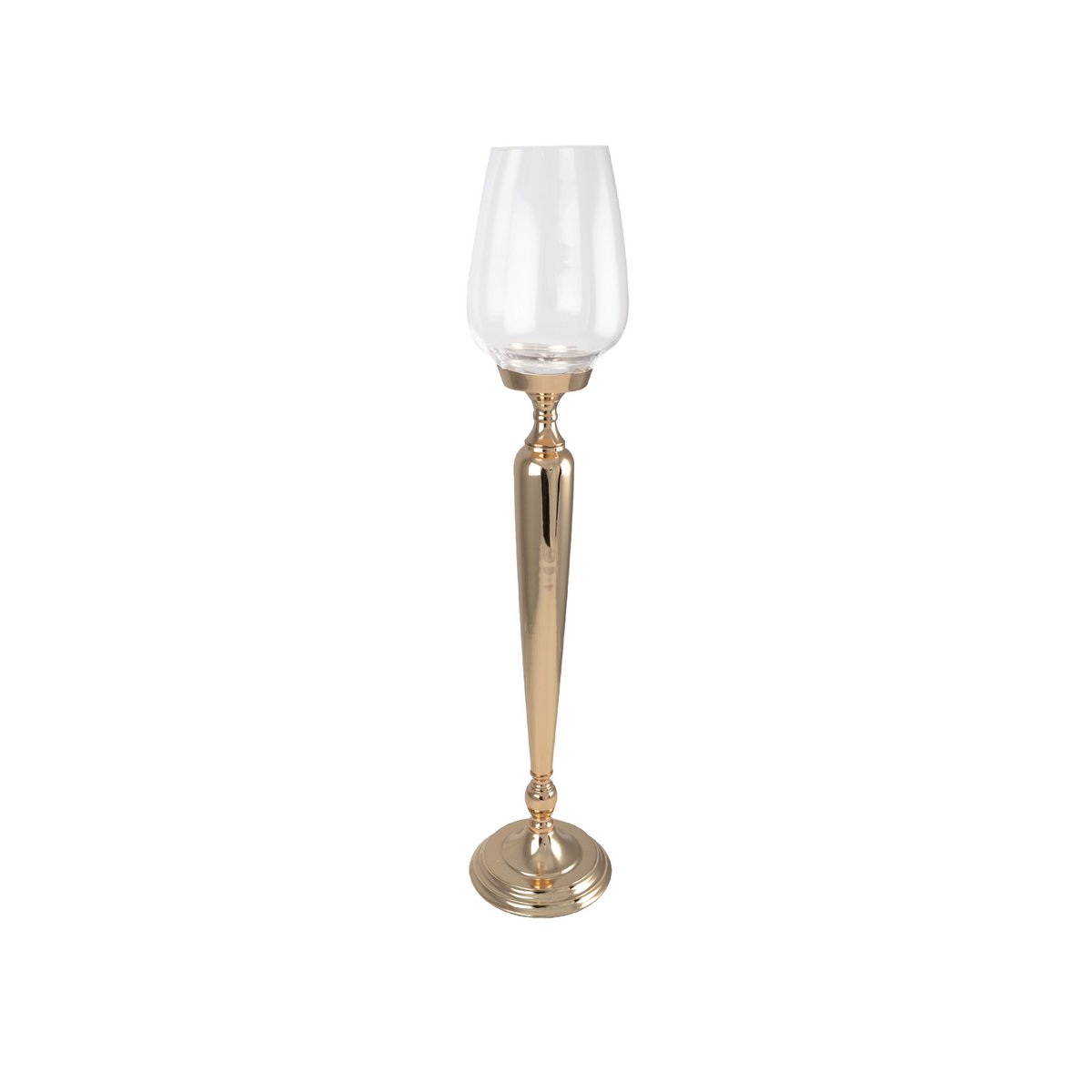 Høj metal lysestage, guld - 79 cm