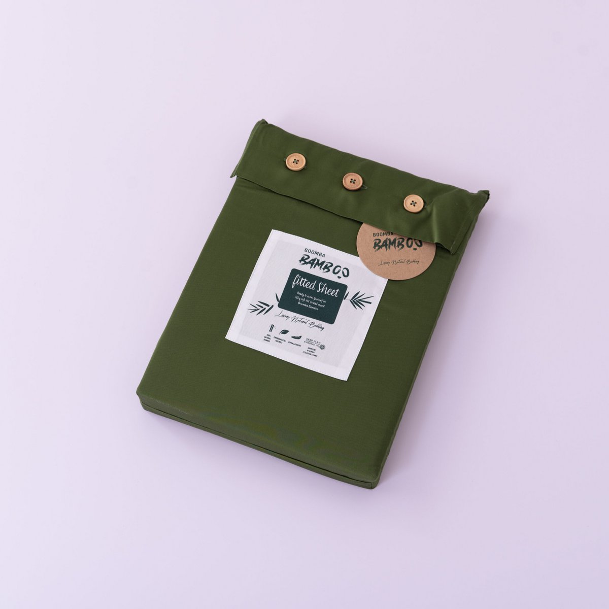 Bamboo bedding set, deep moss, single - 400TC