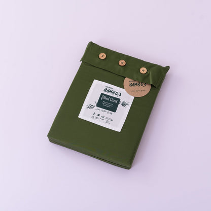 Bamboo bedding set, deep moss, single - 400TC