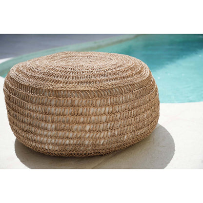 Seagrass pouffe, handwoven – medium