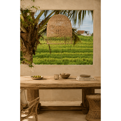 Rattan pendant light 50×55 cm - natural finish