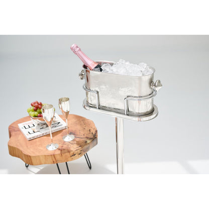 Stainless steel wine cooler on stand Leo - 79 cm
