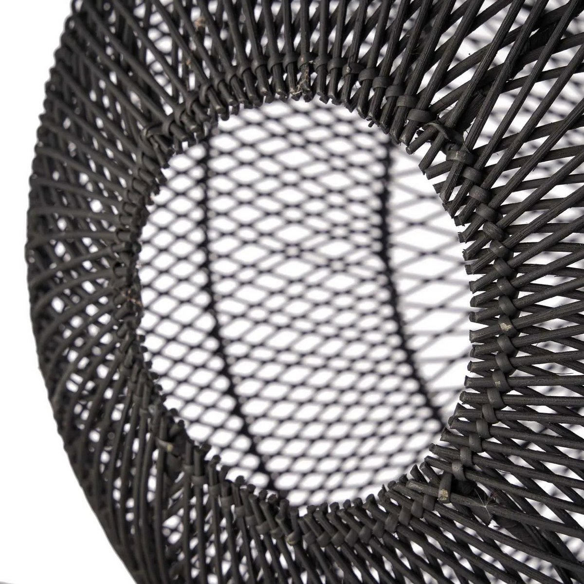 Håndvævet rattan kugle pendelskærm 50 cm - sort, medium