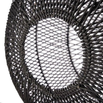 Håndvævet rattan kugle pendelskærm 50 cm - sort, medium