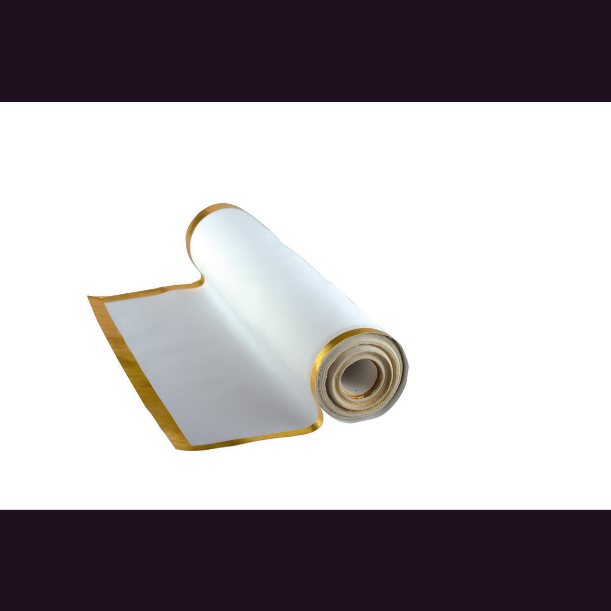 Disposable charger plates, gold border 31.5 × 45 cm - roll of 32