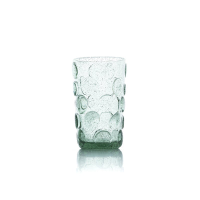 Recycled glass highball - Aqua frosted dots - 13.5 cm