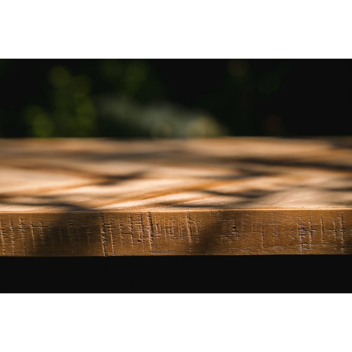Teak console table with herringbone top - 170 cm