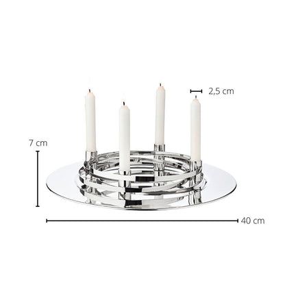 Stainless steel advent wreath La Avia, 40 cm
