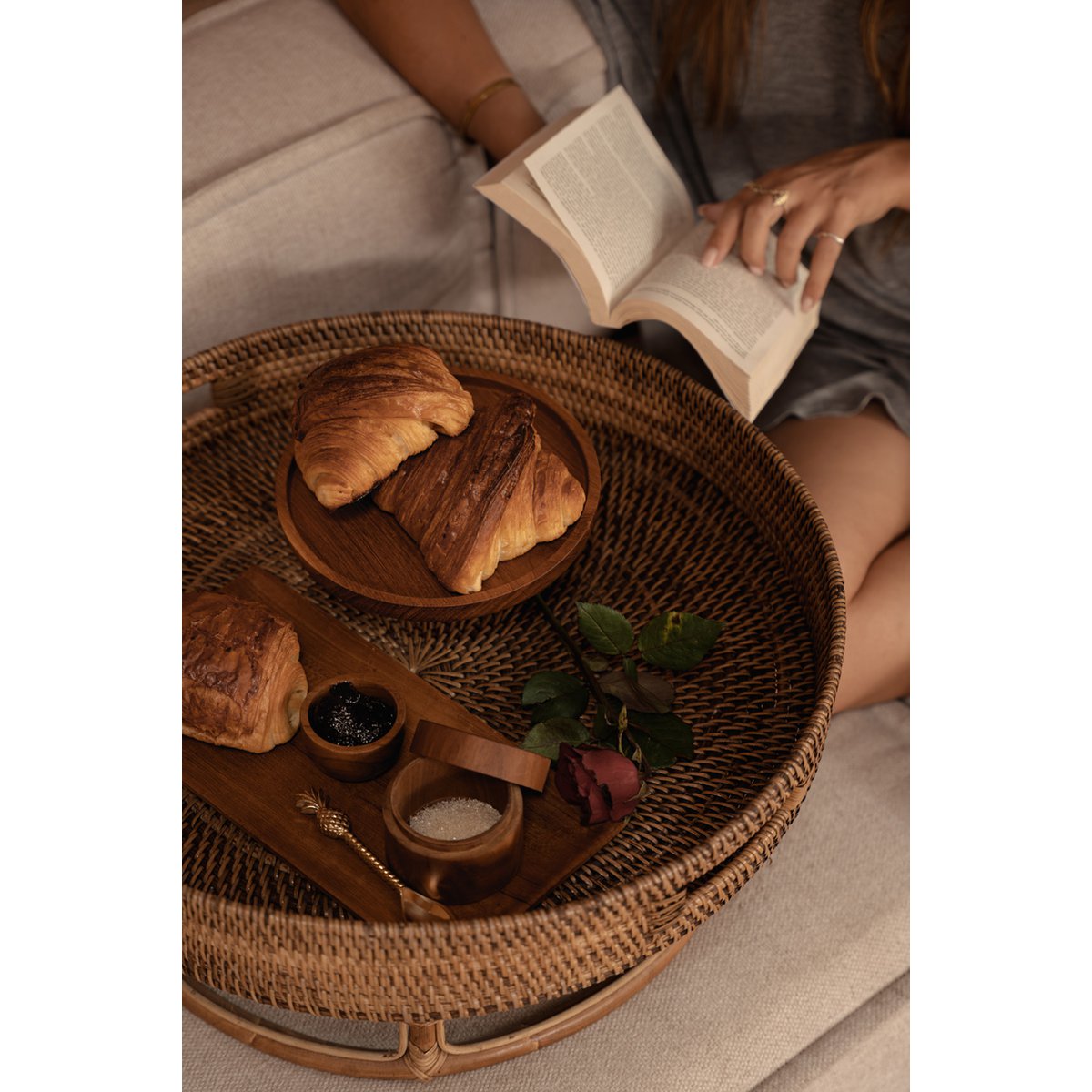 Teak root storage jar 8 × 6 cm - made in Indonesia