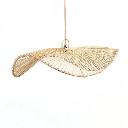 Rattan pendellampeskærm 75×20 cm – natur, håndlavet