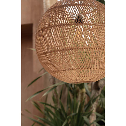 Håndvævet pendel i rattan, kugleformet, Ø 50 cm - natur, medium