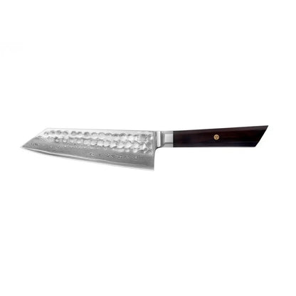 Santoku knife, 170 mm - Damascus steel, ebony handle