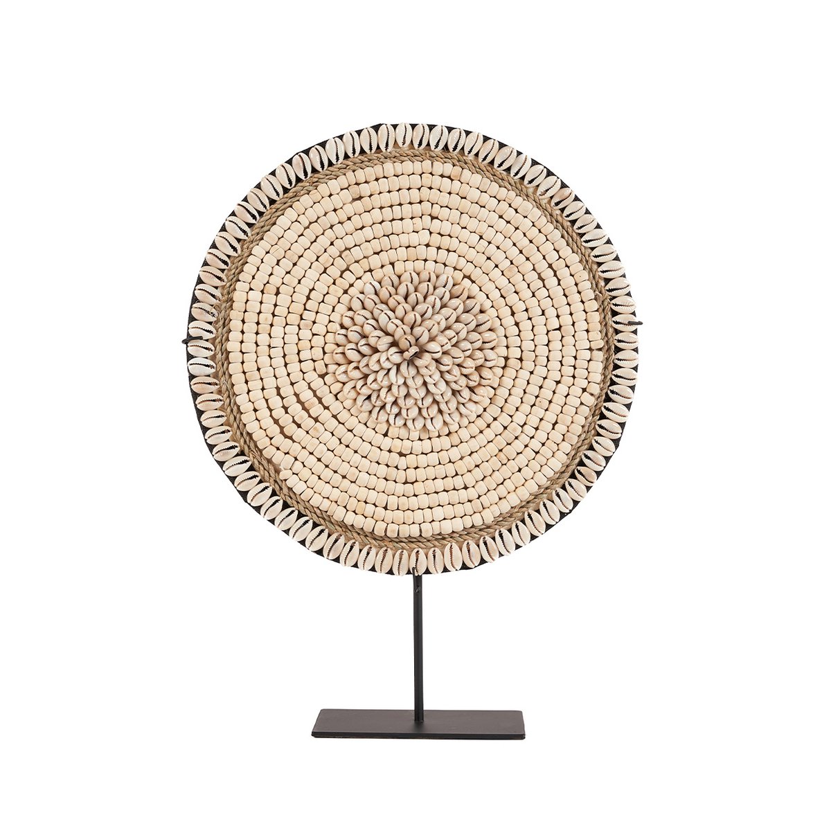 Stående skaldekoration 30 × 40 cm – blomstret, beige og hvid