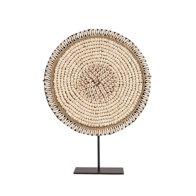 Stående skaldekoration 30 × 40 cm – blomstret, beige og hvid
