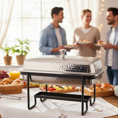 Steel chafing dish, hammered, 40cm - 4L