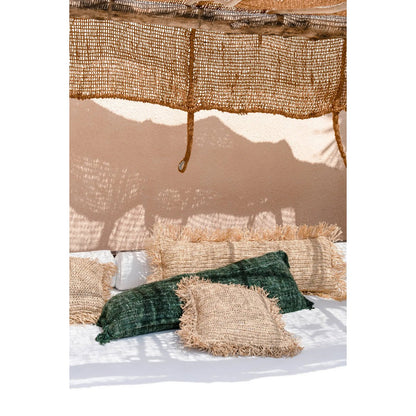 Kissenbezug aus Bast 35×100 cm – handgewebt, naturbeige