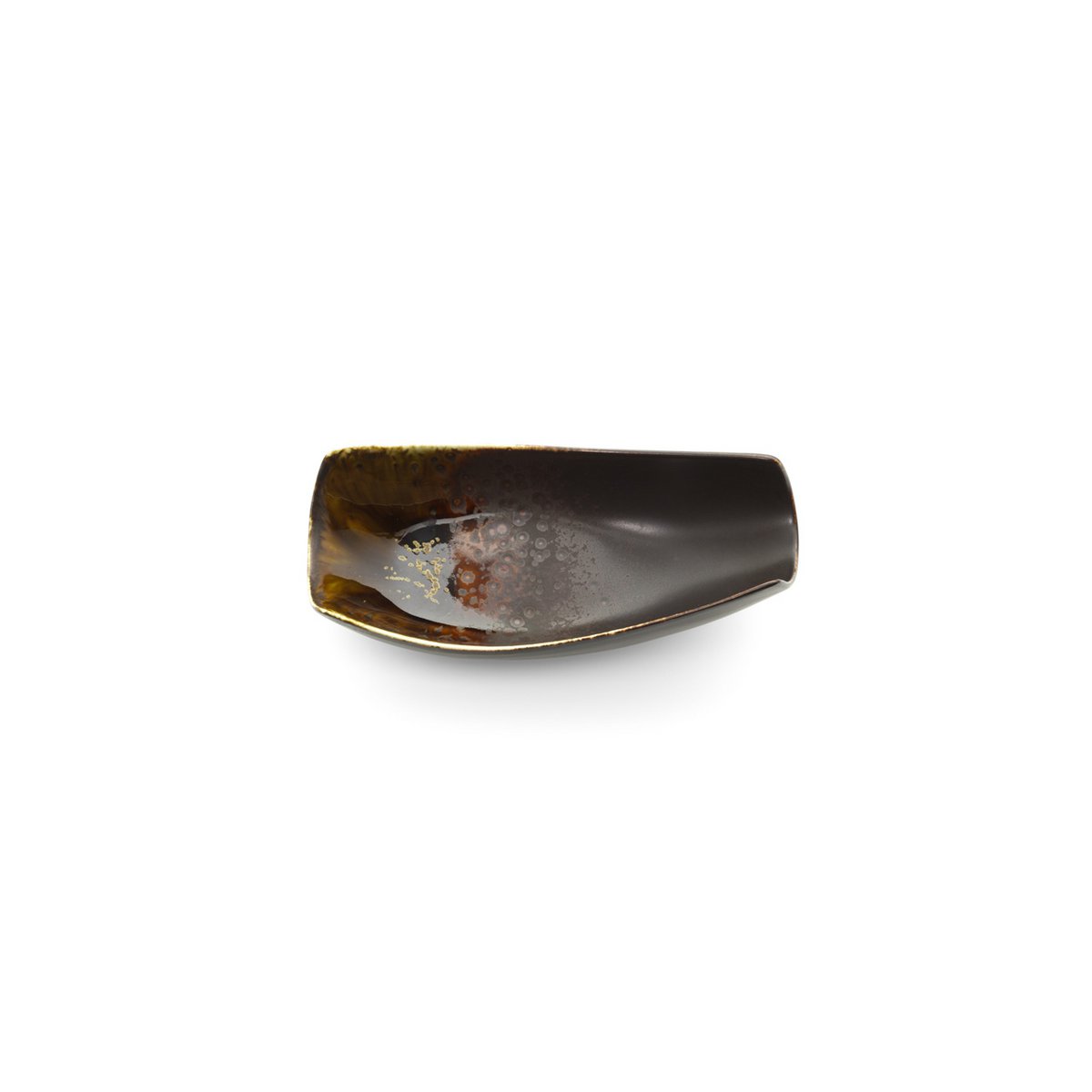 Ceramic serving bowl 16.5 cm - warm brown glaze