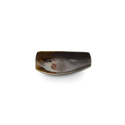 Ceramic serving bowl 16.5 cm - warm brown glaze