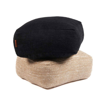 Cotton pouffe, beige - 60×60 cm
