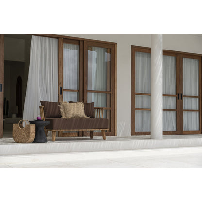 Suar wood side table, black finish - 40×40 cm