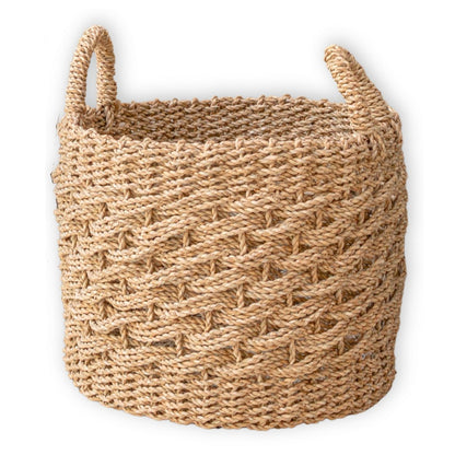 Woven seagrass storage basket 38 cm - beige, M