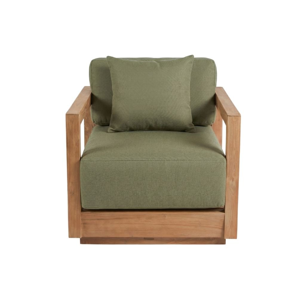 Udendørs træsofa 77×85 cm - grøn algehynde, Indonesien