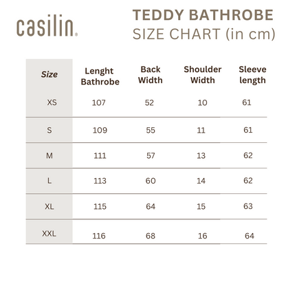 Teddy Bathrobe, S, eucalyptus - fleece & cotton