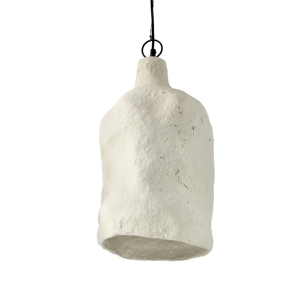 Paper pendant shade L – white, handcrafted