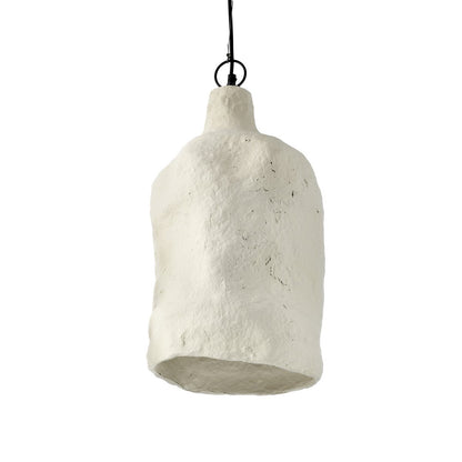 Paper pendant shade L – white, handcrafted