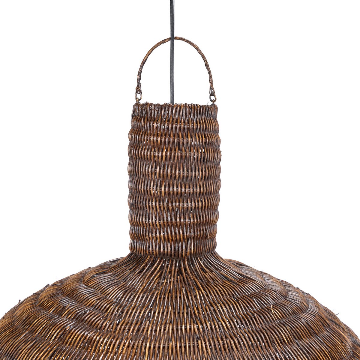 Dome pendel, XL – mørk valnøddefarvet rattan