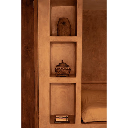 Bamboo storage box with shell detail - round
