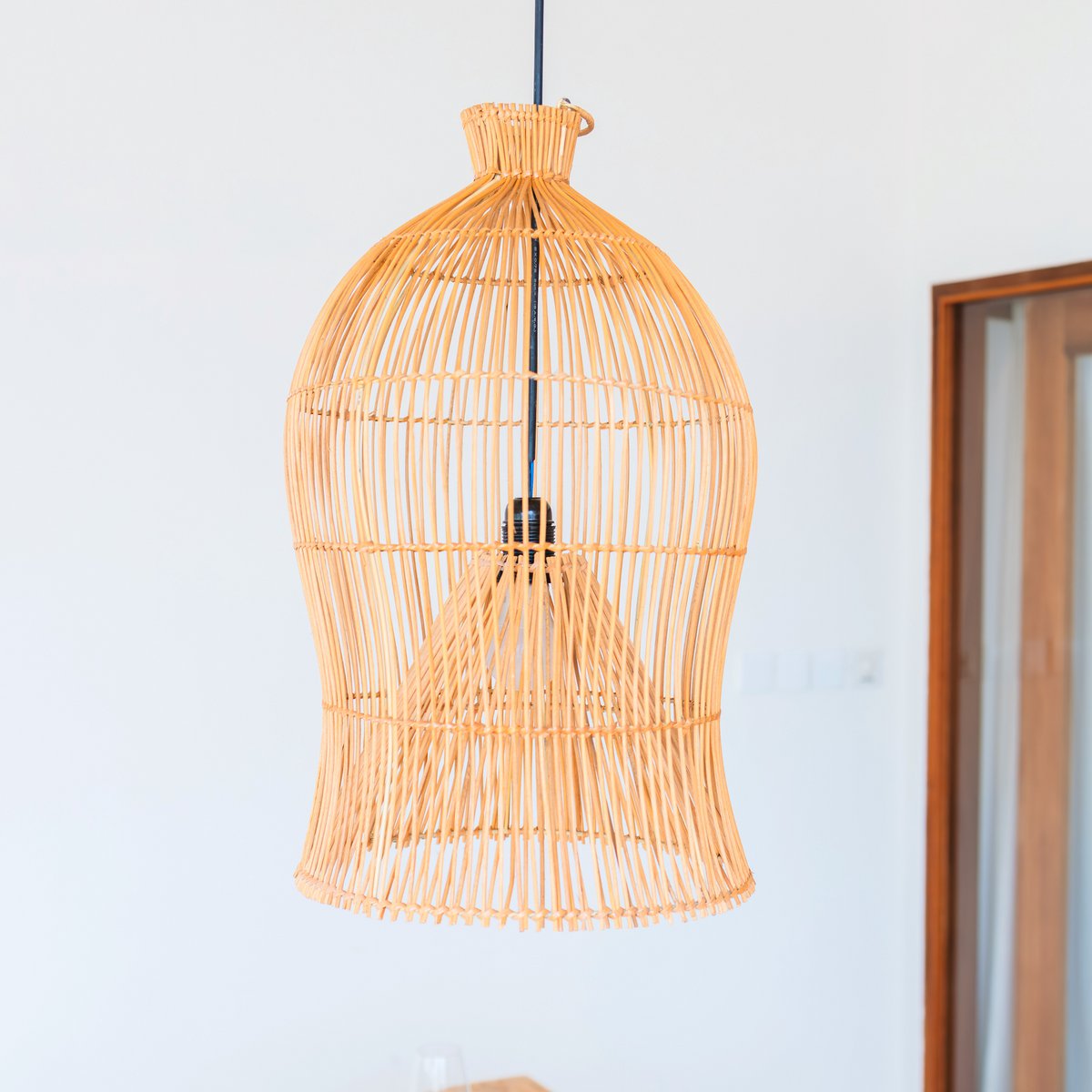 Rattan pendellampeskærm MAHARA – Ø 35 cm