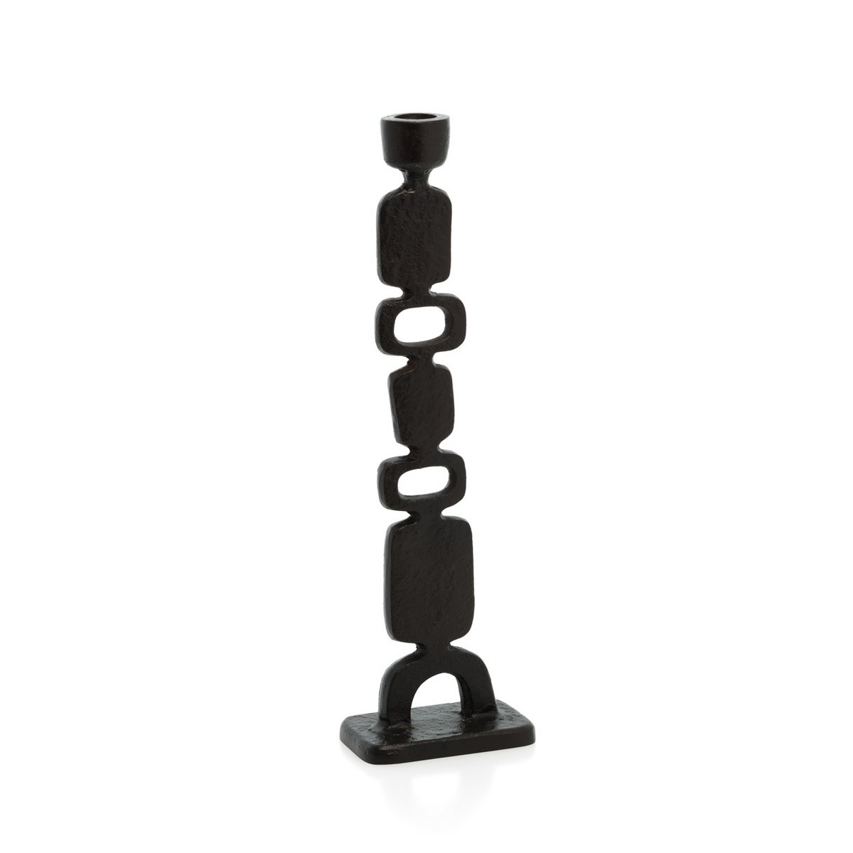 Totemo candle holder, recycled aluminum, matte black - L