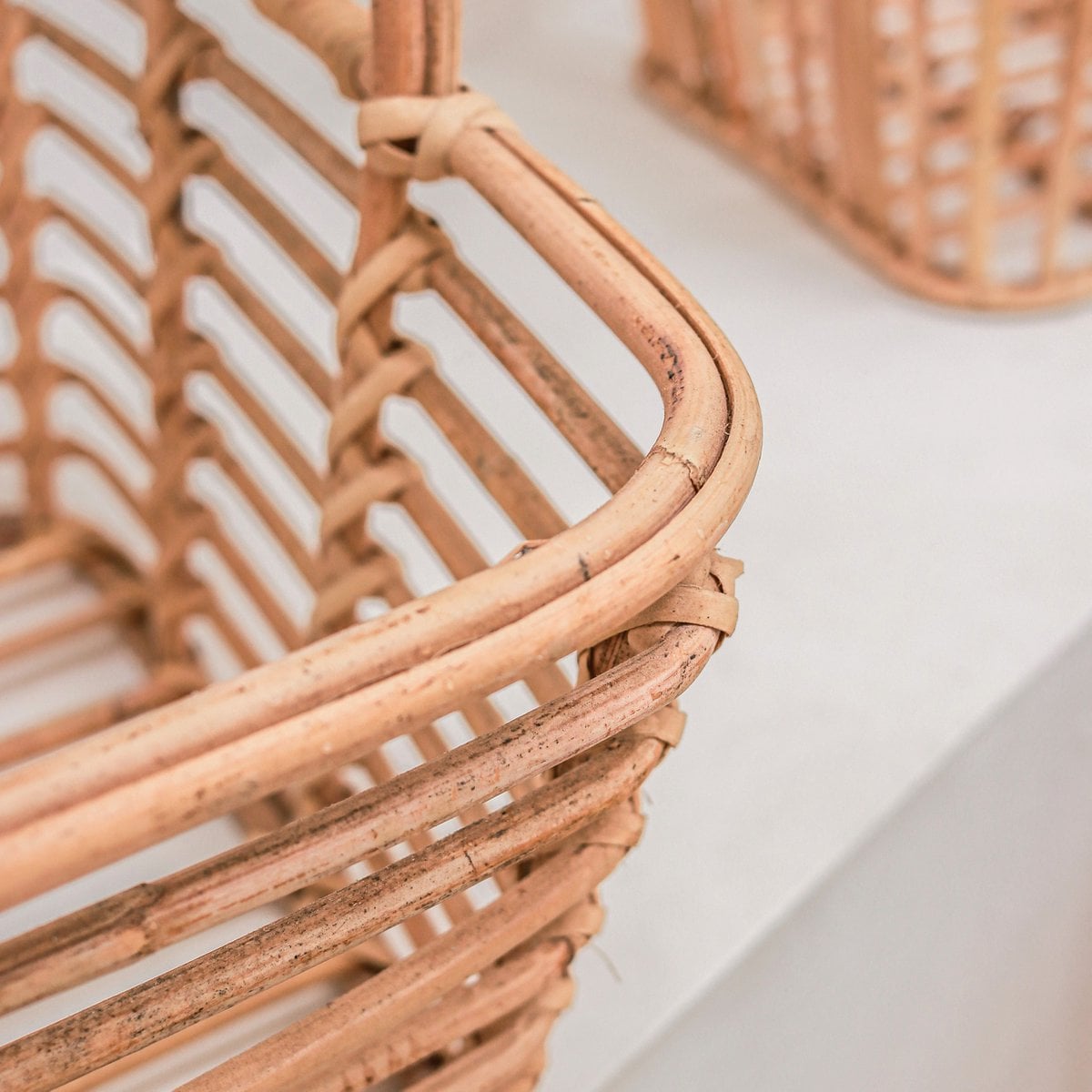 Rattan storage basket KUPANG S – 34 × 34 × 37 cm