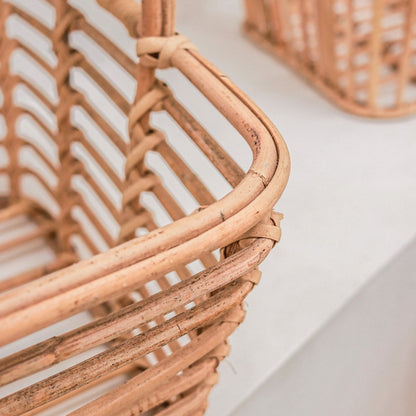 Rattan storage basket KUPANG S – 34 × 34 × 37 cm