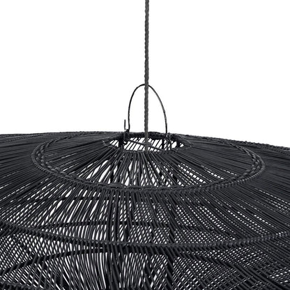 Sort rattan macaron pendel XL - 150 cm bred