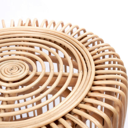 Runder Rattan-Beistelltisch Ø50 cm × 55 cm hoch – Alamaya