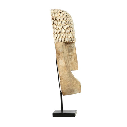 Cowrie shell head on stand - large