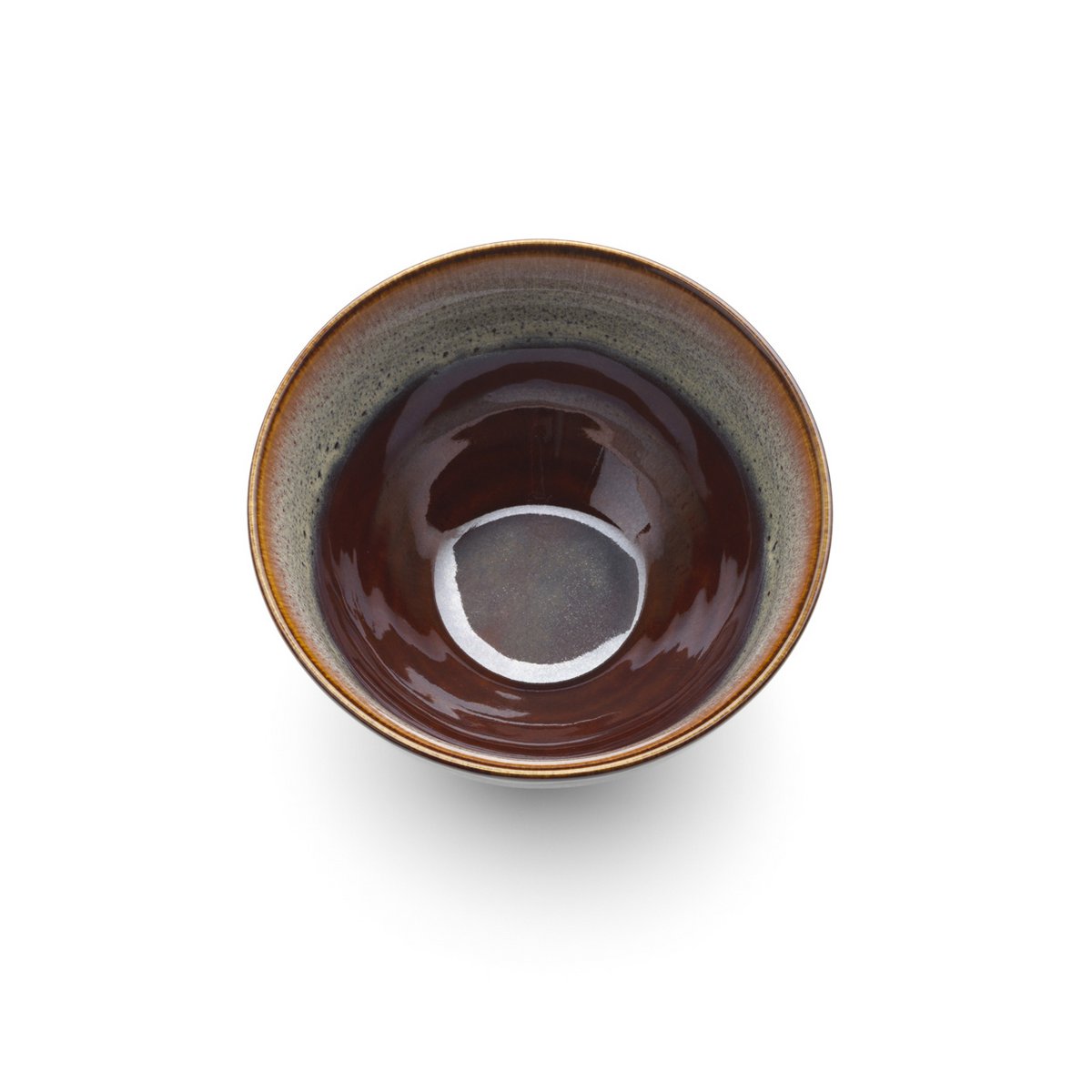 Ceramic bowl, small - brown grey glaze