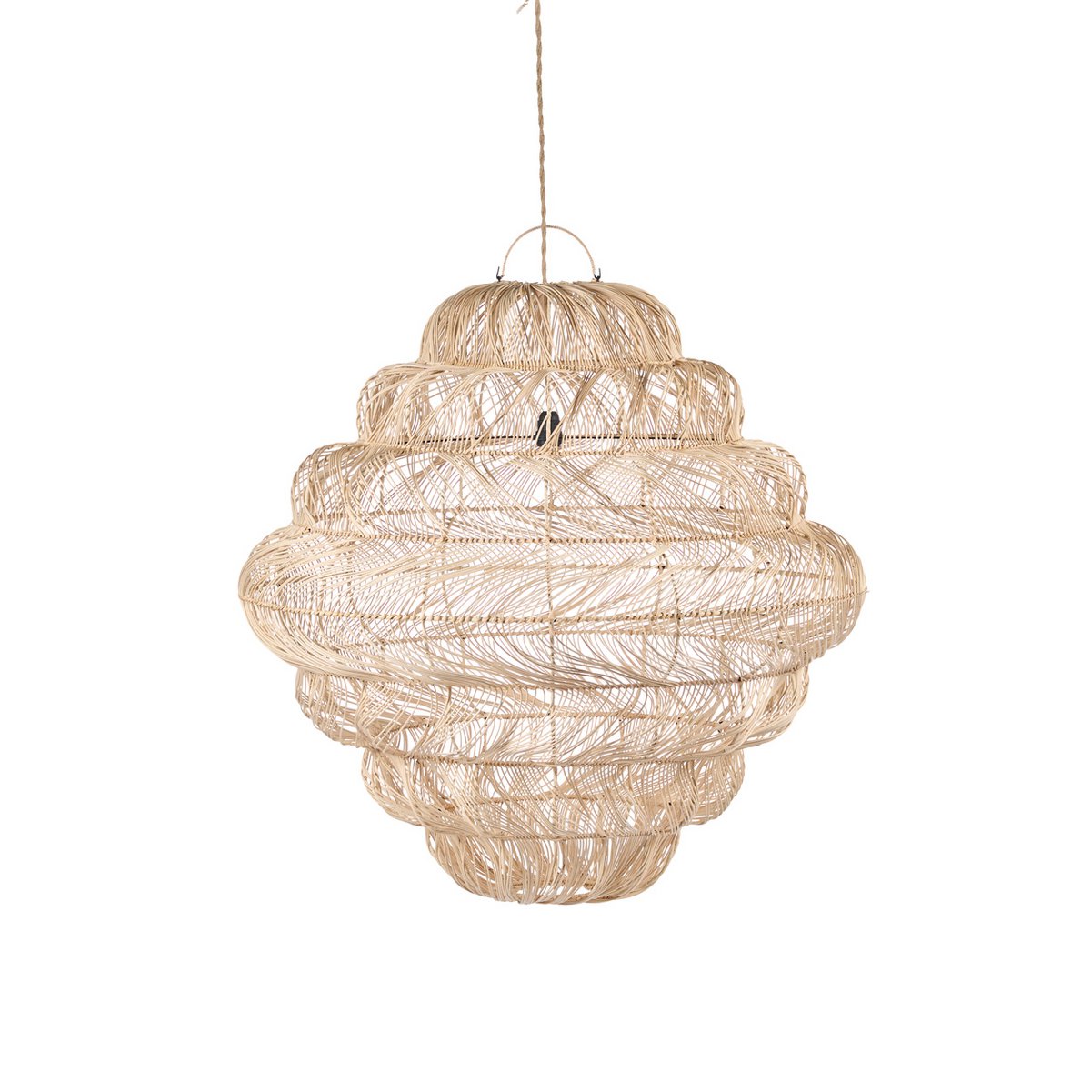 Rattan-Puff-Anhänger, Naturgeflecht – Extragroß