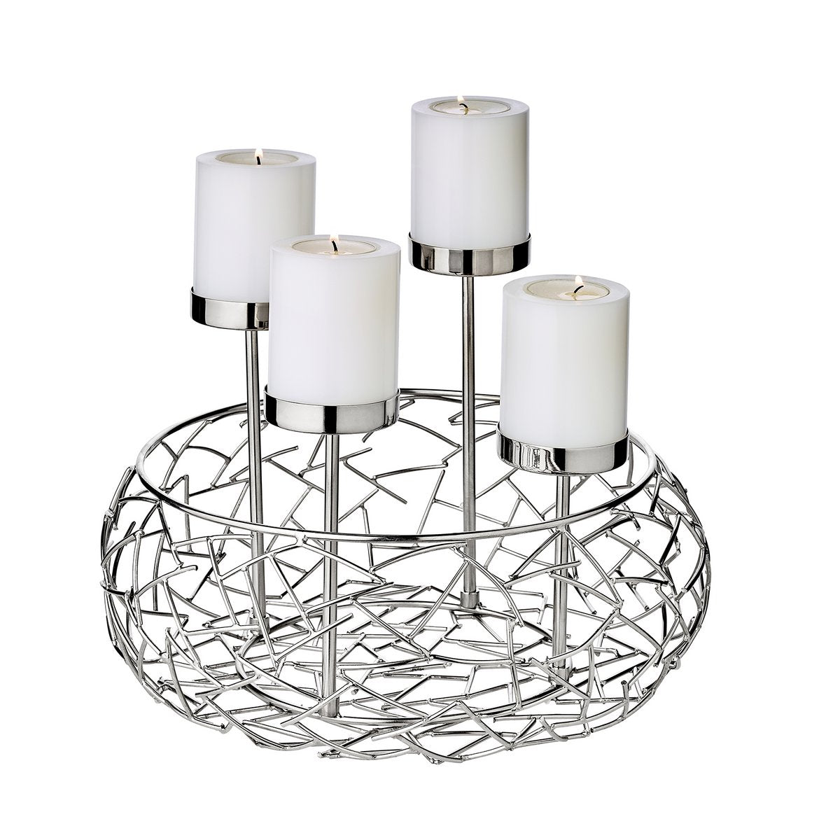 Stainless steel advent wreath 30 cm - Milano