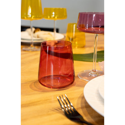 Multicolour glass water glasses 300 ml – set of 6