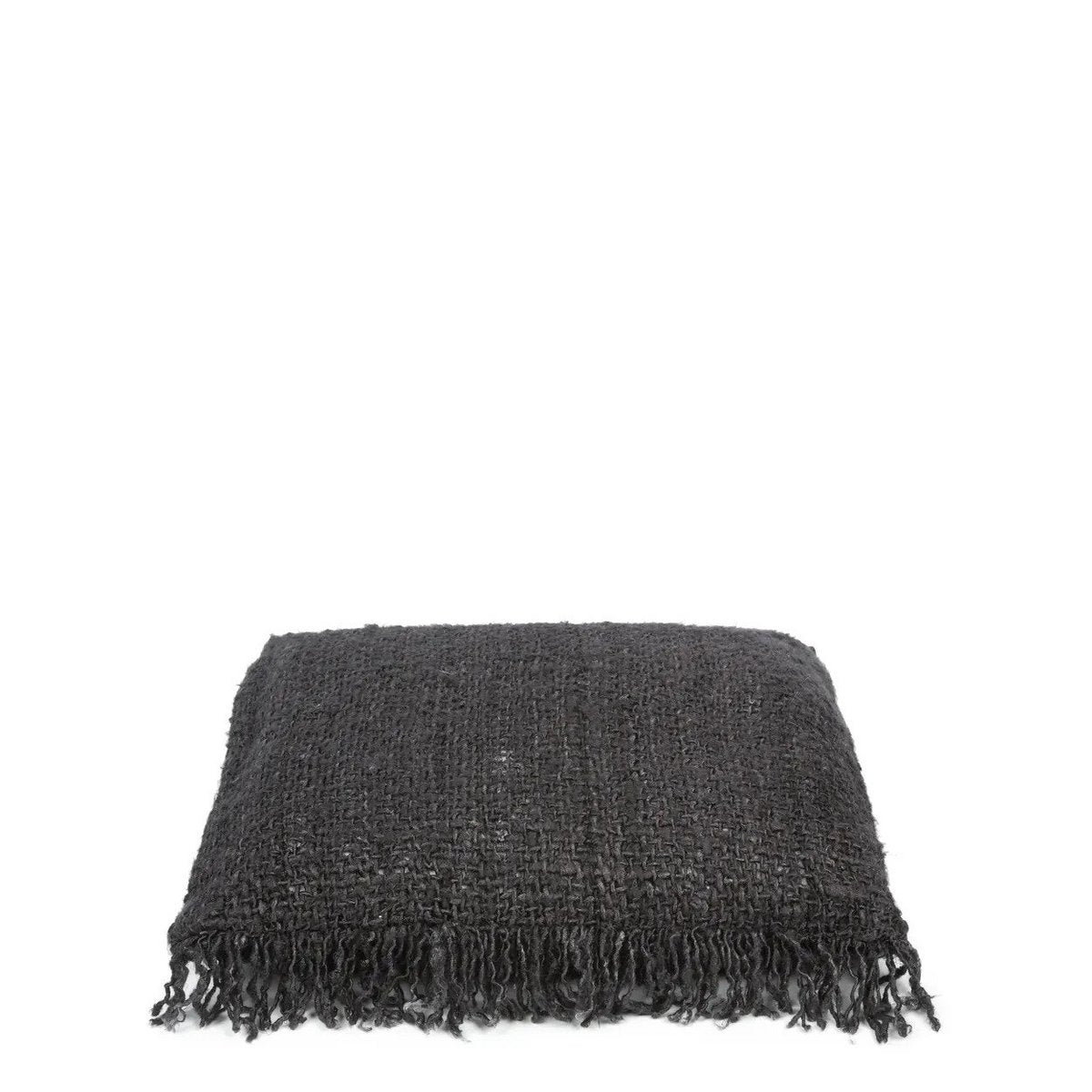 Hand-dyed cotton cushion cover, black navy - 40×40cm
