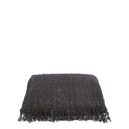Hand-dyed cotton cushion cover, black navy - 40×40cm